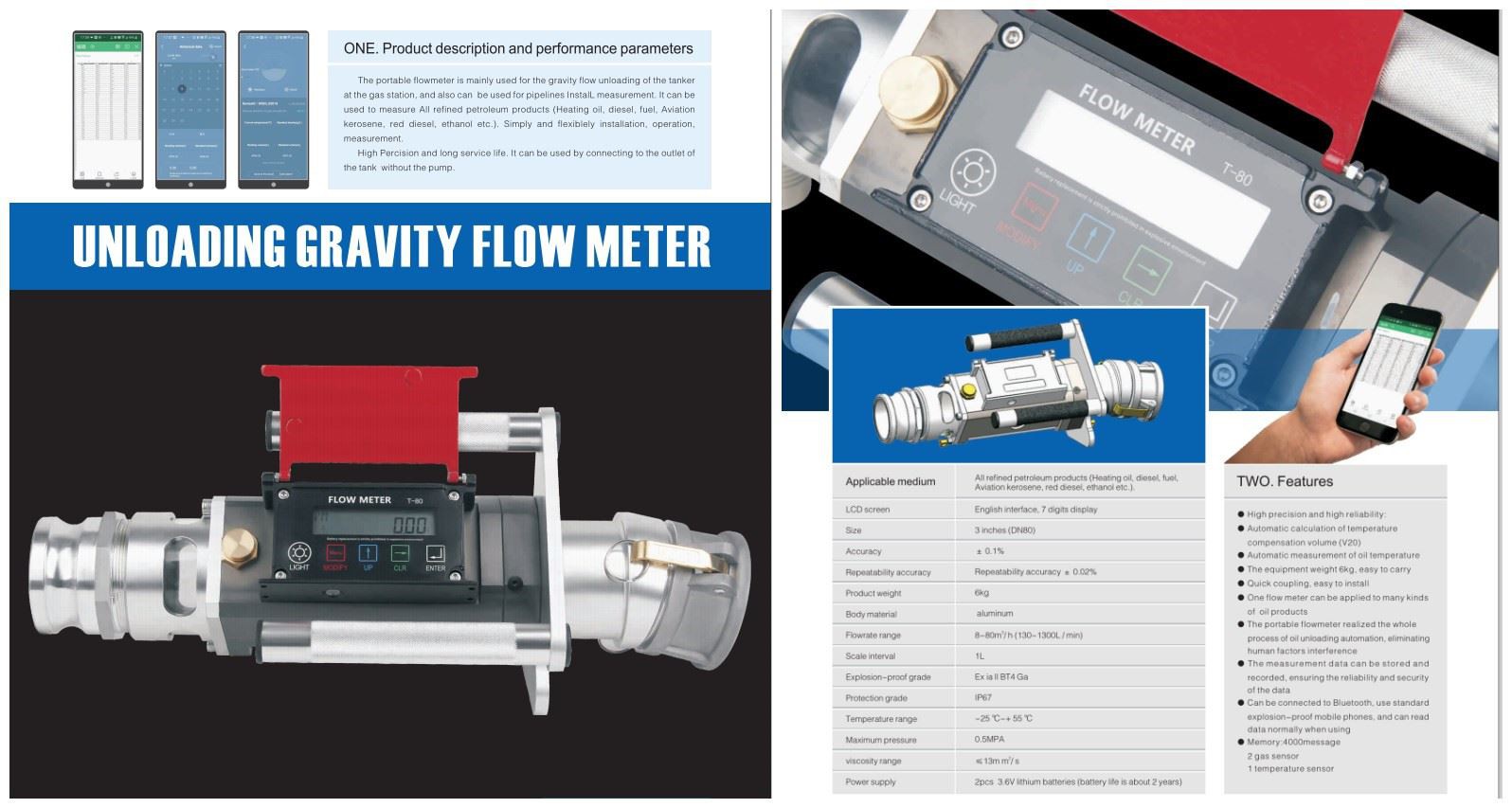 Gravity Flow Meter T-80